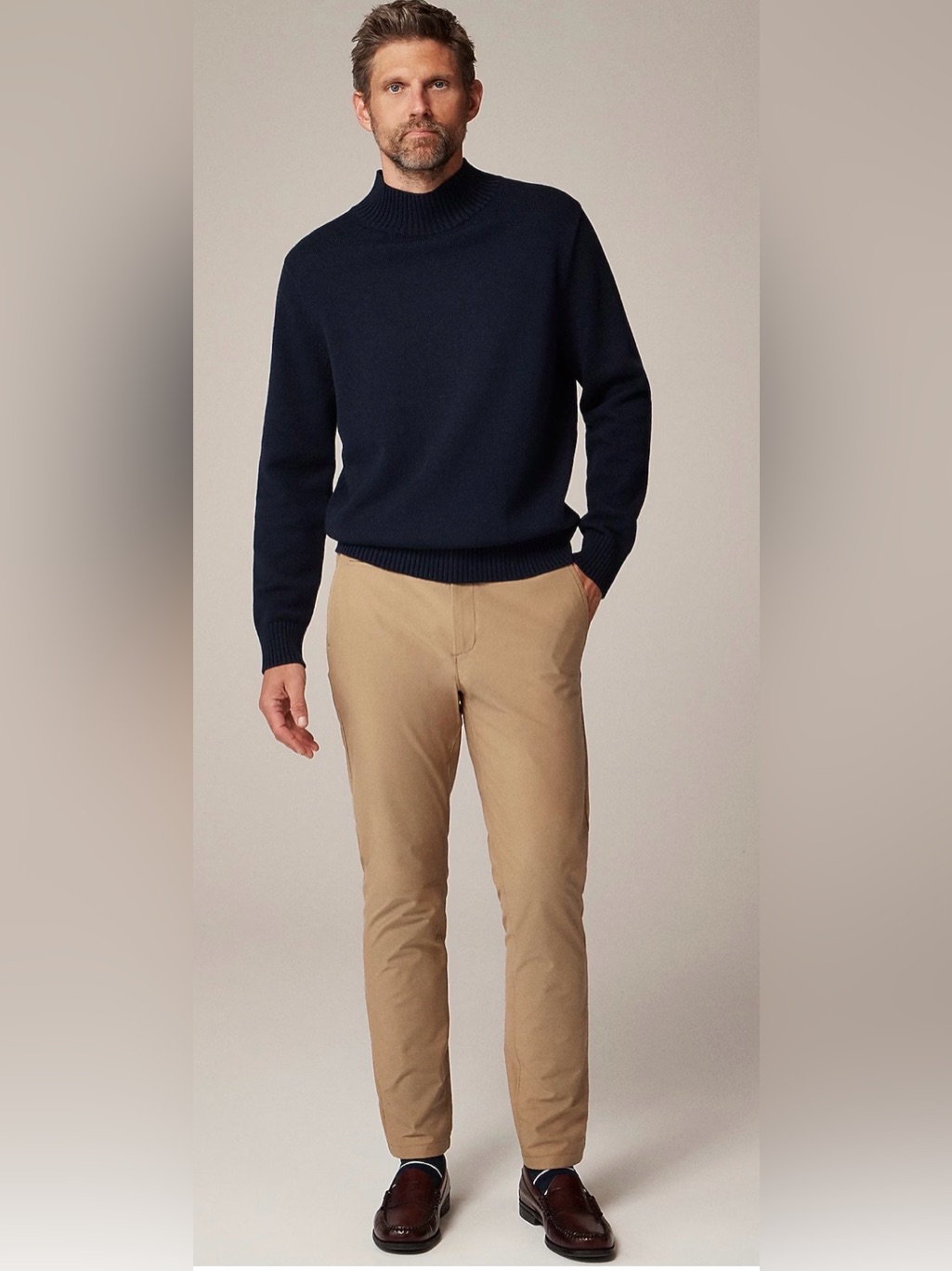 J.Crew 770 Straight Tech Pants Men’s 32x34 Taupe Brown 4-Way Stretch Bw477
